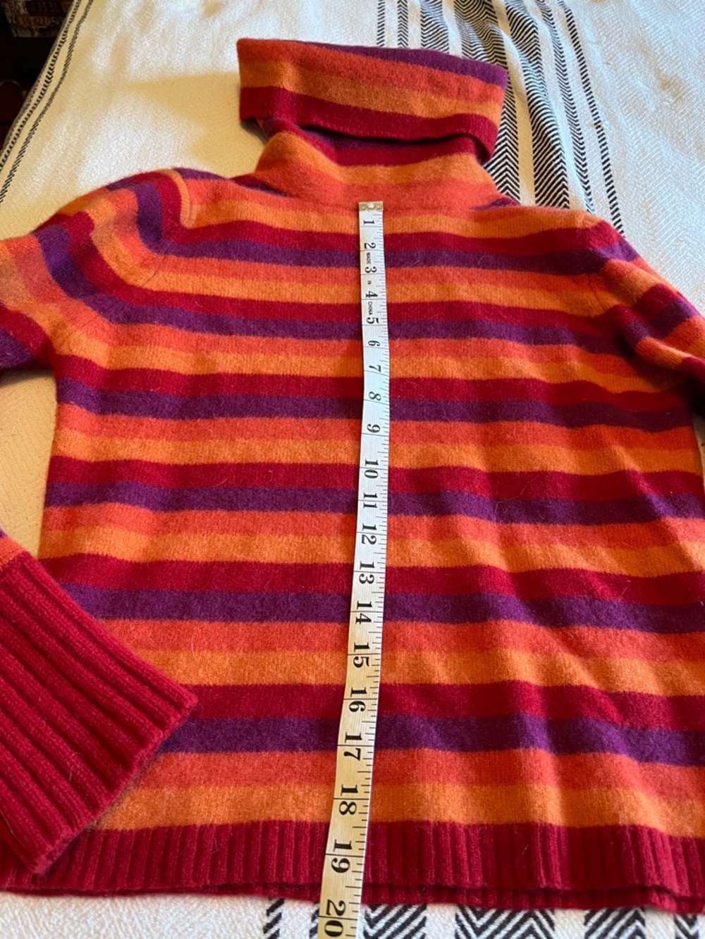 Old Navy Striped Cowl Neck Sweater in Red, Orange & Purple - Picture 5 of 5